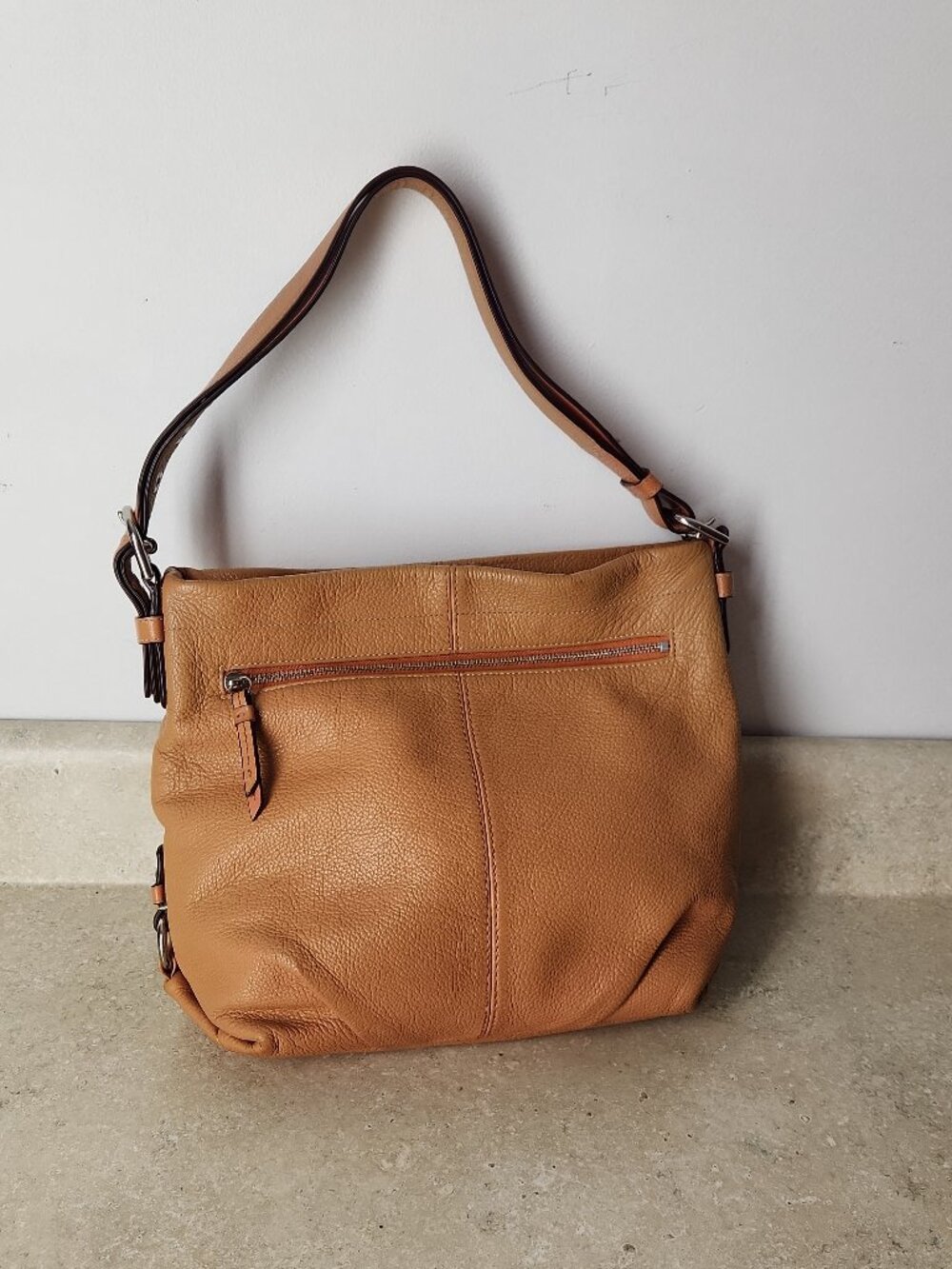 Coach Vintage Tan Duffle Convertible Shoulder Bag pebbled leather hobo F15064